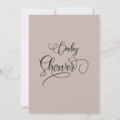 Moderne Minimale Kalligrafie Baby Boy Shower Kaart (Achterkant)