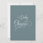 Moderne Minimale Kalligrafie Baby Boy Shower Kaart (Achterkant)