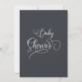 Moderne Minimale Kalligrafie Baby Boy Shower Kaart (Achterkant)