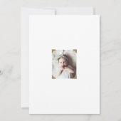 Moderne Minimale Kalligrafie Baby Fototoewijding Kaart (Achterkant)