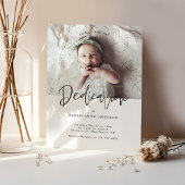 Moderne Minimale Kalligrafie Baby Fototoewijding Kaart