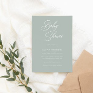 Moderne minimale kalligrafie   BABY SHOWER Kaart