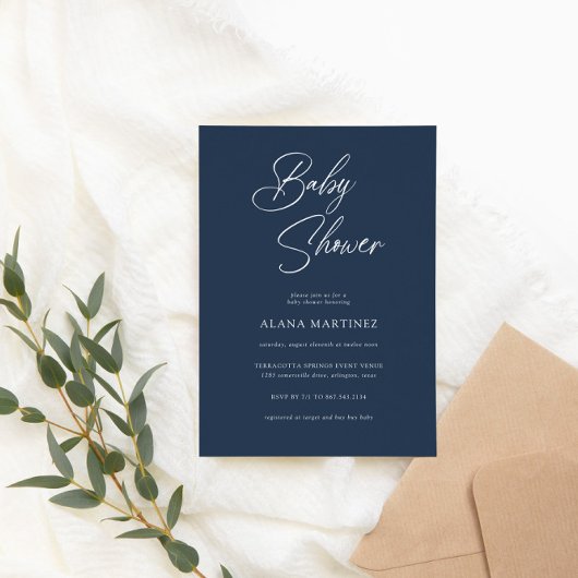 Moderne minimale kalligrafie | BABY SHOWER Kaart