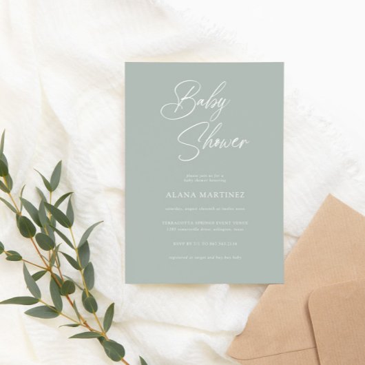 Moderne minimale kalligrafie | BABY SHOWER Kaart