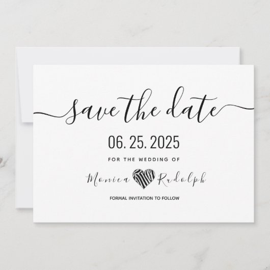 Moderne minimale kalligrafie-bruiloft bespaart de  save the date (Voorkant)