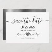 Moderne minimale kalligrafie-bruiloft bespaart de save the date (Voorkant / Achterkant)