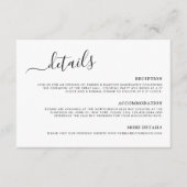 Moderne minimale kalligrafie-bruiloft - details informatiekaartje (Voorkant)