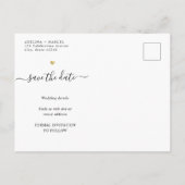 Moderne minimale kalligrafie Chic Gold bespaart de Aankondigingskaart (Achterkant)