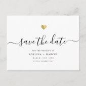 Moderne minimale kalligrafie Chic Gold bespaart de Aankondigingskaart (Voorkant)