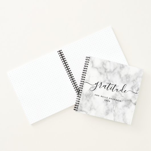 Moderne minimale kalligrafie chique dankbaarheid J Notitieboek (Binnen)