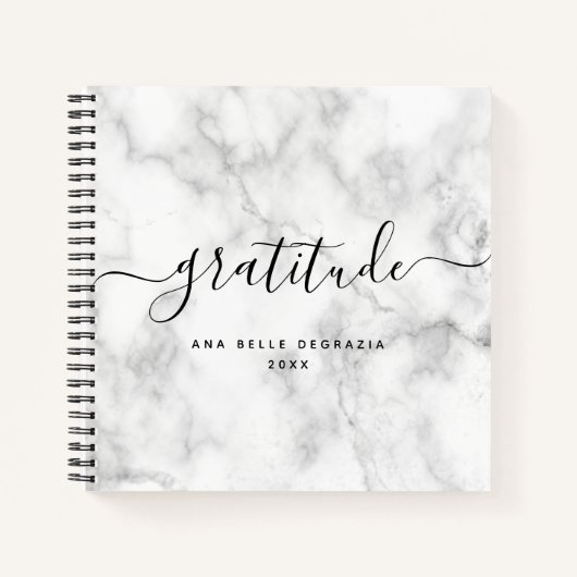 Moderne minimale kalligrafie chique dankbaarheid J Notitieboek (Voorkant)