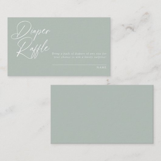 Moderne minimale kalligrafie | Diaper Raffle Informatiekaartje (Voorkant / Achterkant)