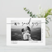 Moderne minimale kalligrafie die we hebben gezegd: aankondiging (Staand voorkant)