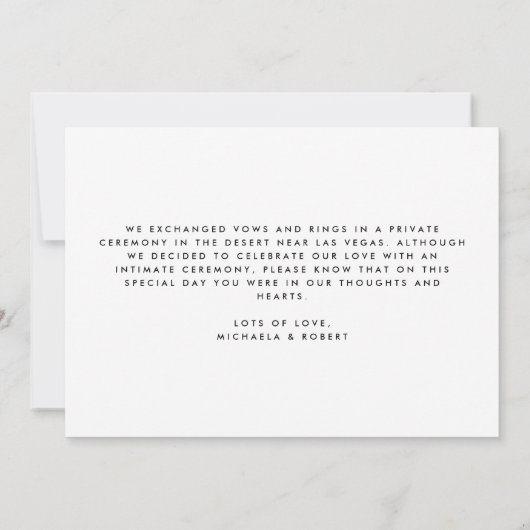 Moderne minimale kalligrafie die we hebben gezegd: aankondiging (Achterkant)