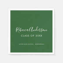 Moderne minimale kalligrafie donkergroen Afstudere