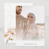 Moderne minimale kalligrafie Eid Mubarak Foto Feestdagenkaart (Voorkant / Achterkant)