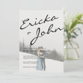 Moderne, minimale kalligrafie foto kaart (Staand voorkant)