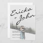 Moderne, minimale kalligrafie foto kaart (Voorkant / Achterkant)