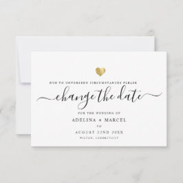 Moderne minimale kalligrafie Gold VERANDERING DATU Save The Date