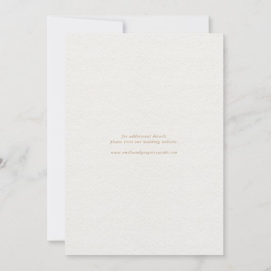 Moderne minimale kalligrafie Gold Wedding Save The Date (Achterkant)