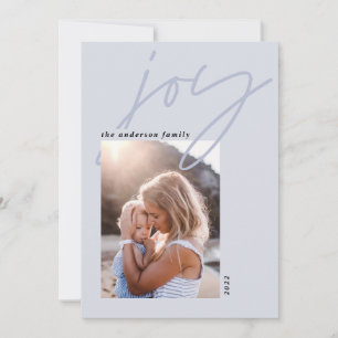 moderne minimale kalligrafie - plezier pastel blau feestdagenkaart