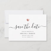 Moderne minimale kalligrafie-Roos Gold Save The Date (Voorkant)