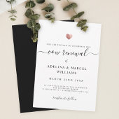 Moderne minimale kalligrafie Roos Gold Vow Renewal Kaart