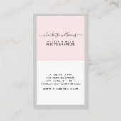 Moderne, minimale kalligrafie Roze en grijs Vertic Visitekaartje (Achterkant)