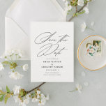 Moderne minimale kalligrafie save the date<br><div class="desc">kondig het goede nieuws in stijl met deze elegant sparen de datumkaart aan met elegante kalligrafie met een zachte achtergrond van het het document van de waterverf textuur effect. De achterzijde biedt meer ruimte voor alle aanvullende gegevens die u aan uw gasten wilt verstrekken.</div>