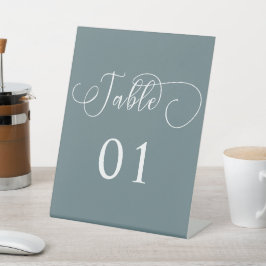 Moderne Minimale Kalligrafie Tafel Nummers Reclamebord Met Voetstuk