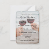 Moderne minimale kalligrafie trouwdag foto notitiekaartje (Voorkant)