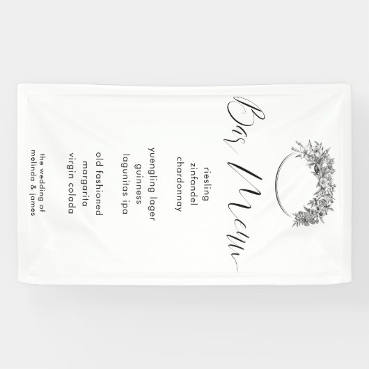 Moderne minimale kalligrafie Uw eigen bruiloft Log Spandoek (Horizontaal)