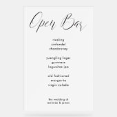 Moderne minimale kalligrafie witte bar menu bruilo acryl bord (Voorkant)