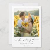 Moderne Minimale Kalligrafie Zonnebloem Fotobruilo Kaart (Voorkant)