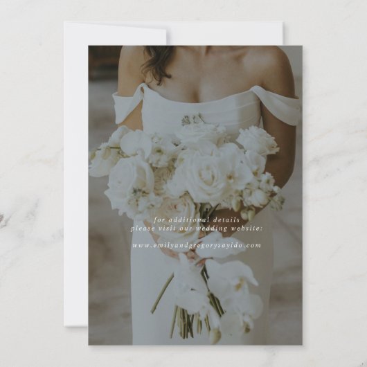 Moderne, minimale kalligrafieffoto bespaart de dat kaart (Achterkant)