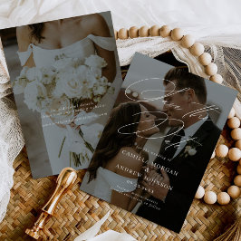 Moderne, minimale kalligrafieffoto bespaart de dat kaart