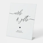 Moderne, minimale kalligrafiekaarten en cadeaus reclamebord met voetstuk (Voorkant)