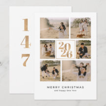 Moderne Minimale Kerst Foto Vakantiekaart