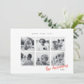 Moderne minimale Kerst multi foto Feestdagenkaart (Staand voorkant)