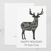 Moderne minimale kerst rendieren feestdagenkaart (Voorkant / Achterkant)