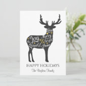 Moderne minimale kerst rendieren feestdagenkaart (Staand voorkant)