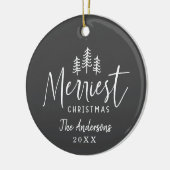 Moderne minimale kerst rustieke typografie Classic Keramisch Ornament (Links)
