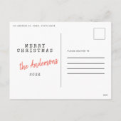 Moderne minimale kerst twee foto familie vakantie feestdagenkaart (Achterkant)