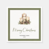 Moderne Minimale Kerstboom Aangepaste Naam Servett Servet (Voorkant)
