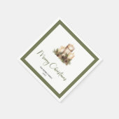 Moderne Minimale Kerstboom Aangepaste Naam Servett Servet (Hoek)