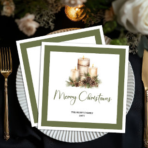 Moderne Minimale Kerstboom Aangepaste Naam Servett Servet