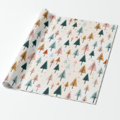 Moderne minimale kerstboom cadeaupapier (Uitgerold)