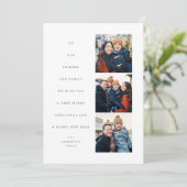 Moderne minimale kerstboom drie foto's feestdagenkaart (Staand voorkant)