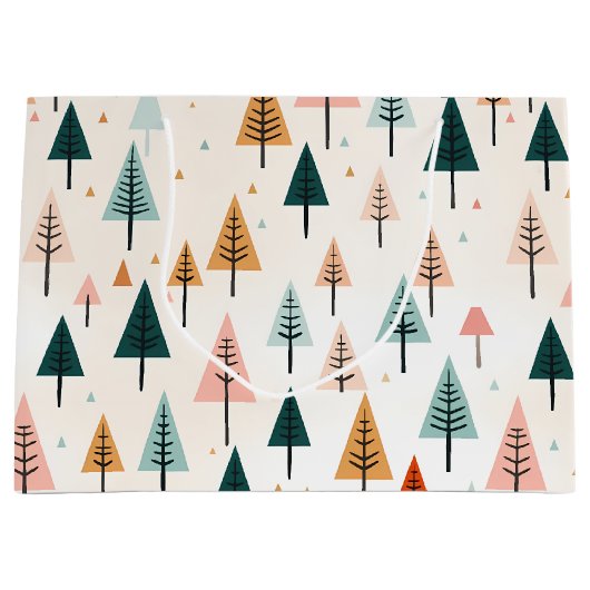 Moderne minimale kerstboom groot cadeauzakje (Voorkant)