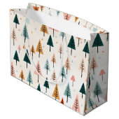 Moderne minimale kerstboom groot cadeauzakje (Achterkant Gekanteld)